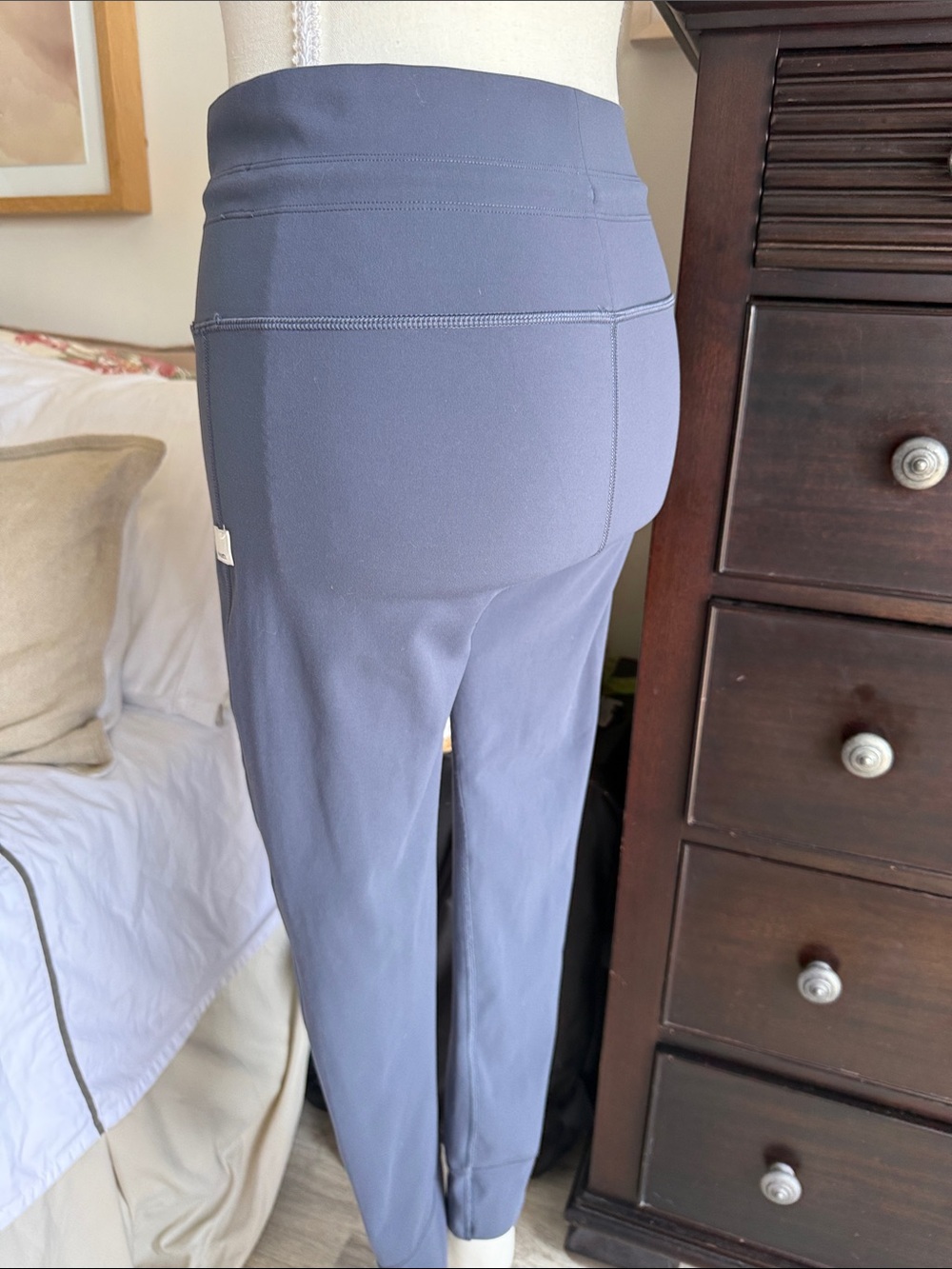 Kids High-Waist Drawstring Joggers in Slate Blue Co - Picture 6 of 7